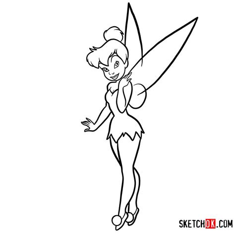 How To Draw Tinker Bell Step By Step Drawing Tutorials Disney