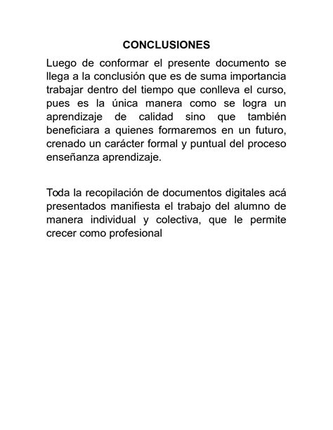 Conclusiones De Un Trabajo Ejemplos 17 Images Conclusiones Finales Images