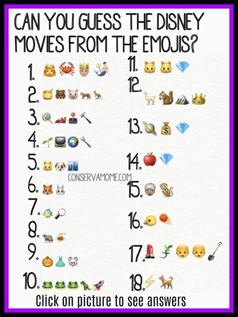 Disney Movies Using Emojis List Jasmin Boston