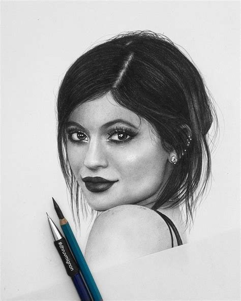 How To Draw Realistic Kylie Jenner Lips Pencil Sketching