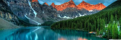 104084 Canada 4k Moraine Lake Mountains Banff Forest Rare