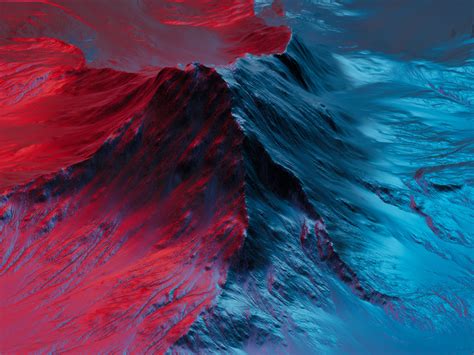 Desktop Wallpaper Mountain Neon Red Blue Redmibook Hd