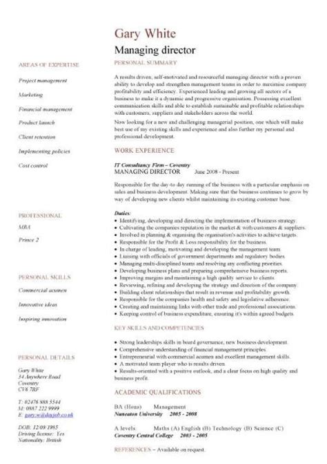 Uk marketing director examples cv. Managing director CV sample | Lebenslauf muster ...