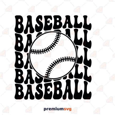 Baseball Svg Design Retro Wavy Baseball Svg Instant Download Premiumsvg