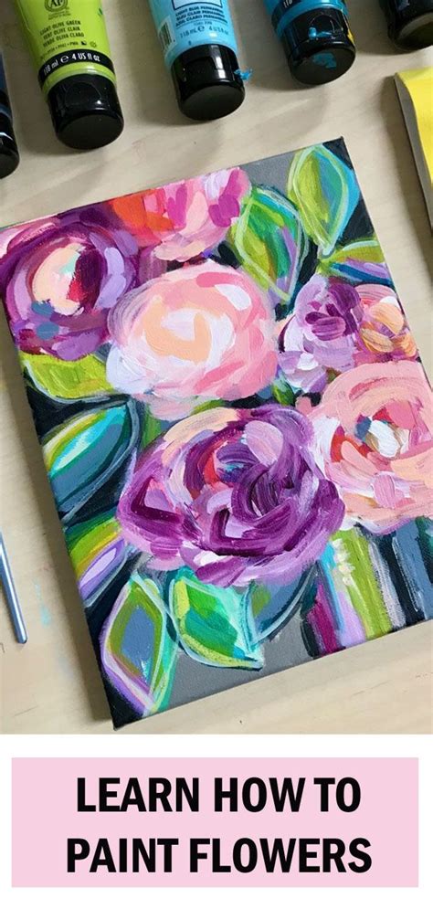 Techniques For Easy Abstract Flower Paintings With Acrylic