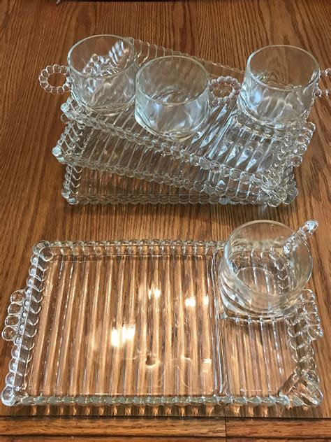 4 Vintage Hazel Atlas Clear Orchard Boopie Glass Sip Snack And Etsy