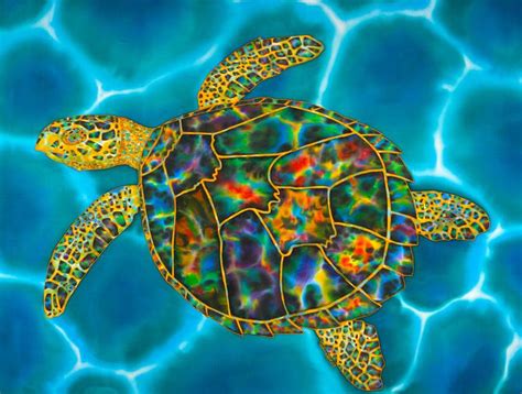 Rainbow Opal Sea Turtle Painting By Daniel Jean Baptiste Saatchi Art