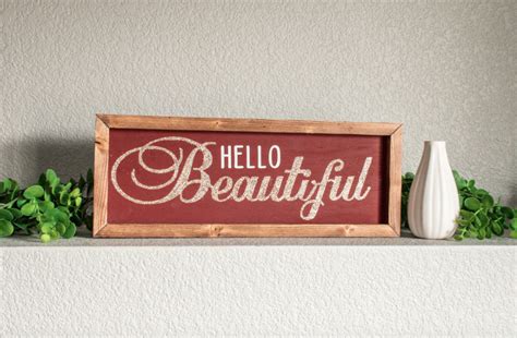 Hello Beautiful Sign Glitter Sign For Wall Love Quote For Etsy