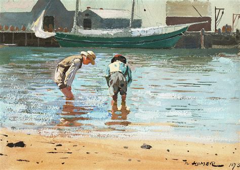Boys Wading Painting By Winslow Homer Fine Art America