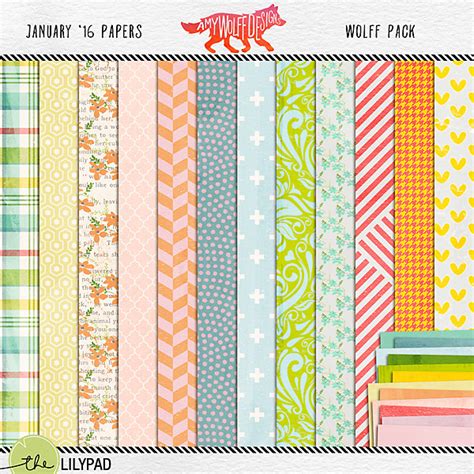 Digital Scrapbooking Paper Pack By Amy Wolff Designs