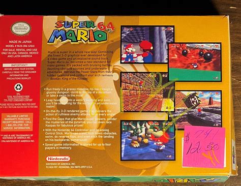 Super Mario 64 Item Box And Manual Nintendo 64
