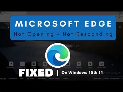 How To Fix Microsoft Edge Not Opening And Responding In Windows Youtube In