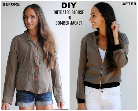 Diy Button Down To Bomber Jacket Trash To Couture Bloglovin