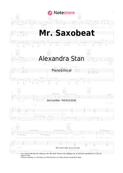 Alexandra Stan Mr Saxobeat Sheet Music For Piano With Letters Download Pianoandvocal Sku