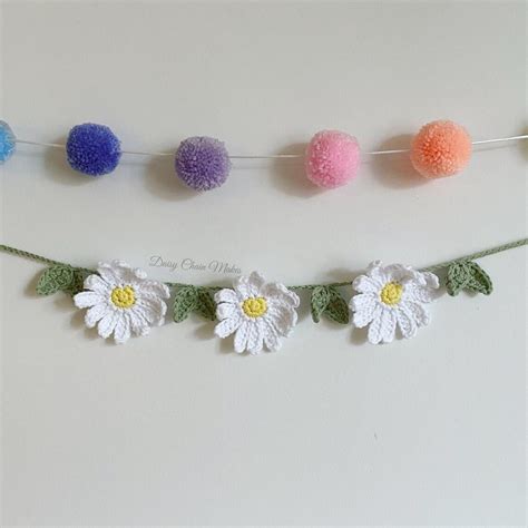Daisy Garland Crochet Daisy Garland Crochet Garland Home Etsy