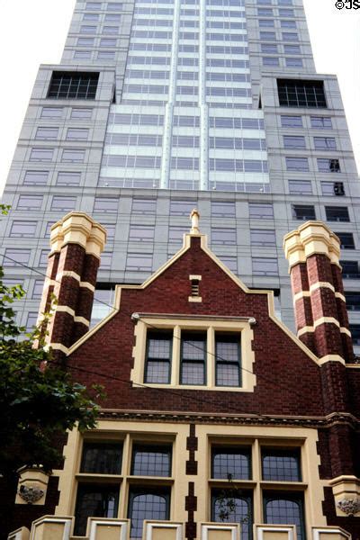 Contrasting Brick And Steel Buildings On Collins Street In Melbourne