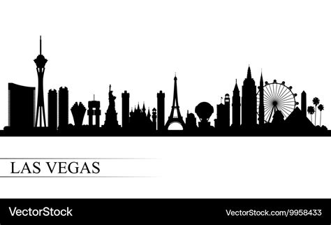 Las Vegas City Skyline Silhouette Background Vector Image