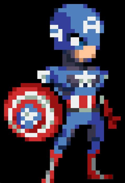 Captain America Pixel Art Pixel Art Templates Pixel Art Pixel Art