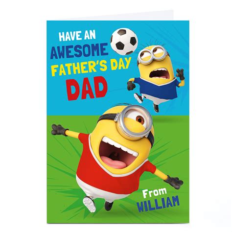 Buy Personalised Minions Fathers Day Card Awesome For Gbp 229