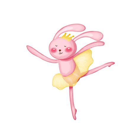 Bunny Ballet White Transparent Bunny Pink Ballet Dancing Rabbit