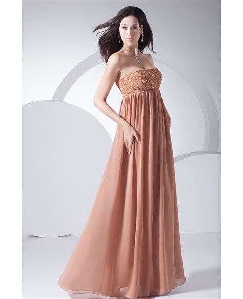 Strapless Beaded Empire Waist Color Chiffon Maternity Wedding Dress Op4053 139