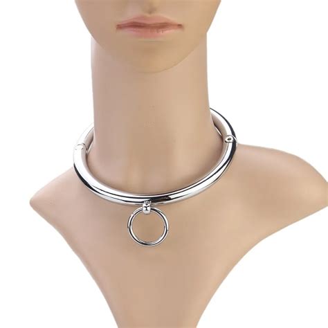 meselo stainless steel lockable neck collar hex wrenchsex restraint bondage lock choker necklace
