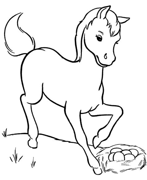Cute Pony Coloring Page Printable Horse Coloring Books Farm Animal