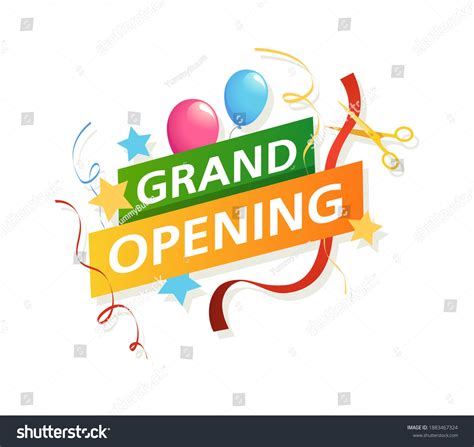Grand Opening Banner Vector Promo Flyer Stock Vector Royalty Free