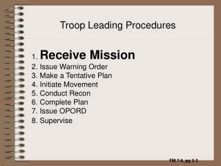 troop leading procedures mett tc oakoc powerpoint