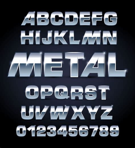 Metal 3d Font Vector Download