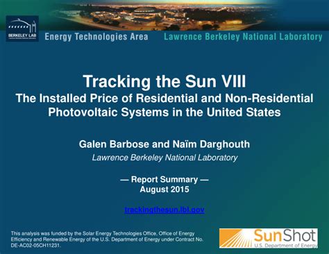 Ppt Tracking The Sun Viii The Installed Price Of Residential And Powerpoint Presentation