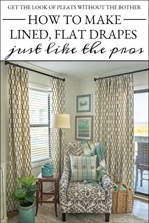 Mimic The Look Of Pleated Drapes How To Make Lined Flat Drapery