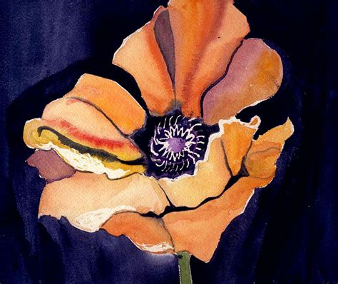 Big Orange Flower Painting By Janet Doggett