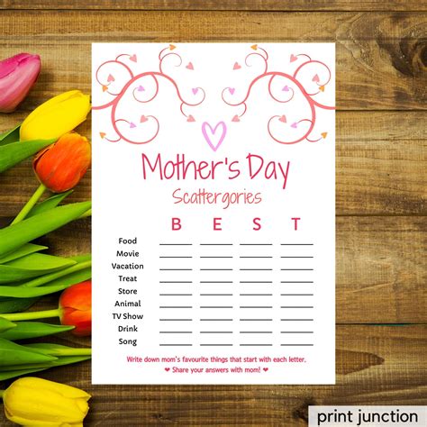 Mothers Day Game Printable Mothers Day Etsy Canada Mothers Day