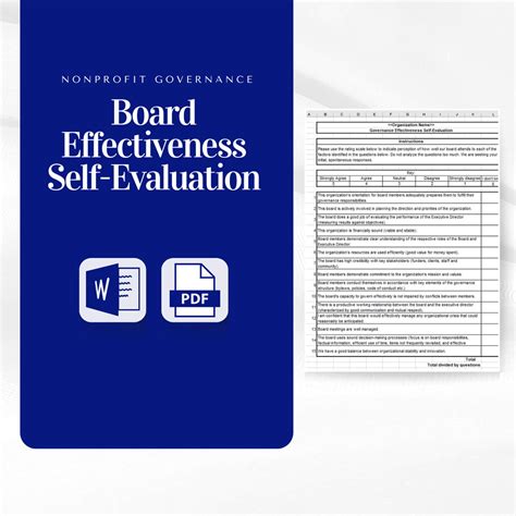 Board Of Directors Governance Effectiveness Self Evaluation For