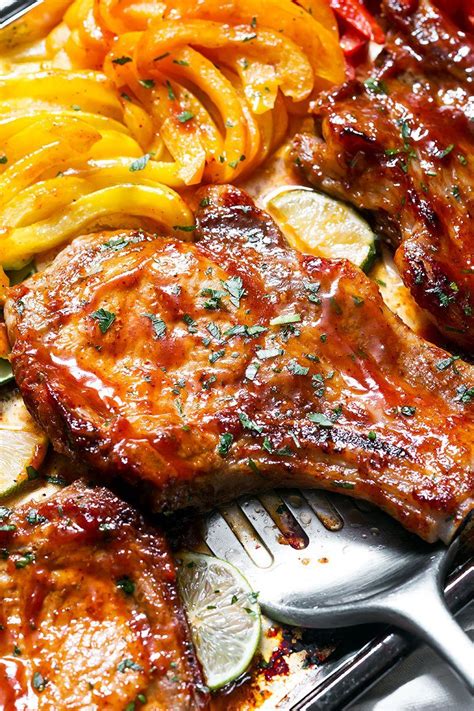 Pork chops are pretty lean, so seasoning with salt before cooking is essential for making the most flavorful chops. Baked BBQ Pork Chops Recipe - Oven-Baked Pork Chops Recipe ...