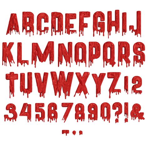 Horror Alphabet Consists Of Liquid Letters Remindning Of Blood It Is A