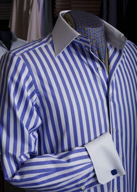 Blue Bengal Stripe Dress Shirt Mens Shirt Dress Shirt Dress