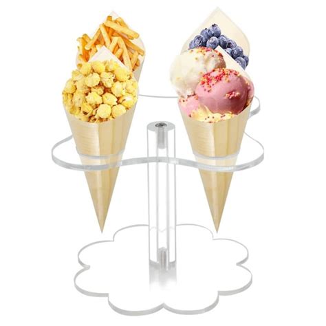 Ice Cream Cone Holder Holes Acrylic Cone Display Stand Waffle Sushi Hand Roll Stand Rack For