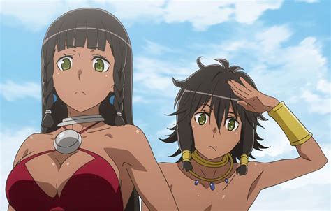 Tione And Tiona Hiryute From Danmachi Character Builds Descent Of Heroes
