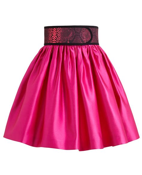 Christopher Kane Belted Silk Skirt In Pink Lyst
