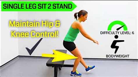 Single Leg Sit To Stand Bodyweight Youtube