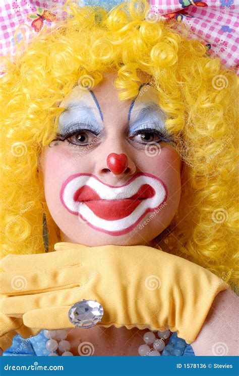 Closeup Female Clown Stock Photo Image Of Giant Clown 1578136