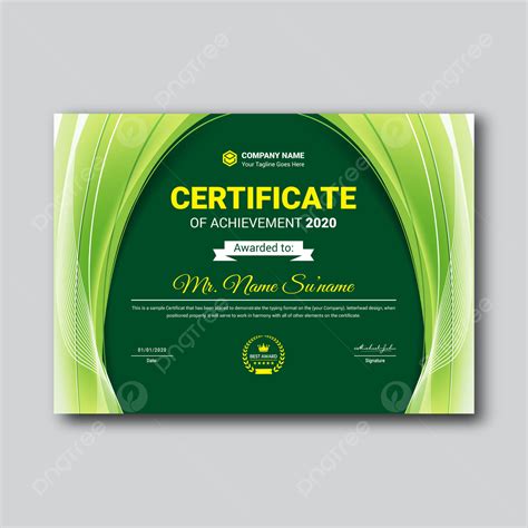 Green Abstract Certificate Template Download On Pngtree