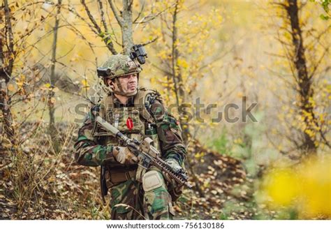 United States Army Ranger During Military Stock Photo 756130186