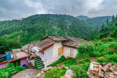 Village Of Wodden House In Himalayas Himachal Pradesh Editorial Photo