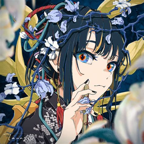 Dijital Sanat Sanat Eseri Illüstrasyon Anime Mavi Gözlü Koyu Saç
