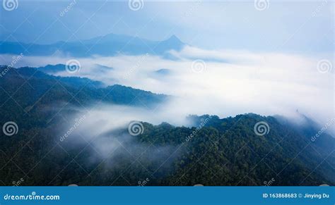 Mountain View White Clouds Over It Stock Image Image Of Landscape