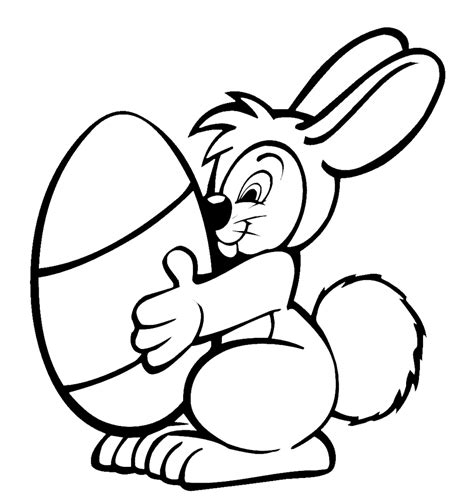 Il coniglietto è un personaggio molto amato dai bimbi. Stampa disegno di Coniglio con Uovo di Pasqua da colorare