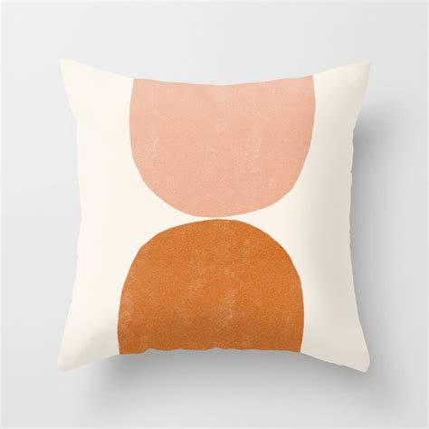 100% guaranteed, handcrafted by artisans, bring your life home Terracotta Mid Century Modern Abstract Throw Pillow in ...